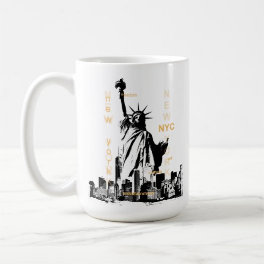 Manhattan Nyc Liberty Statue Modern New York Kaffeetasse (Links)