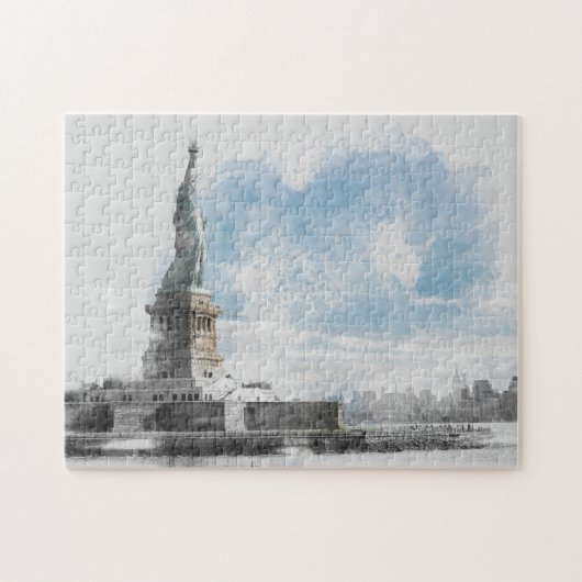 Manhattan Nyc Liberty Statue Puzzle (Horizontal)