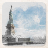 Manhattan Nyc Liberty Statue Rechteckiger Pappuntersetzer (Vorderseite)