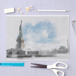 Manhattan Nyc Liberty Statue Seidenpapier