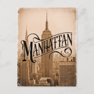 Manhattan NYC Vintag Postkarte