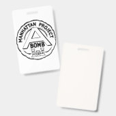 Manhattan Project Abzeichen Ausweis (Vorder- & Rückseite)