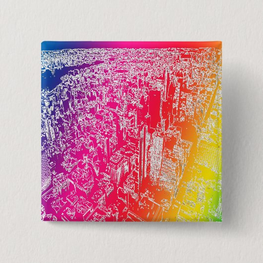 Manhattan Regenbogen Button (Vorderseite)