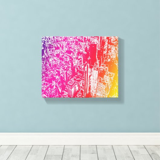 Manhattan Regenbogen Leinwanddruck (Insitu (Holzboden))