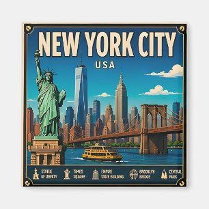 🧲 Manhattan Reise Erinnerung New York 🏙️ Magnet