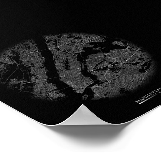 Manhattan Road Map Poster (Ecke)