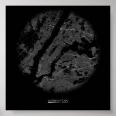 Manhattan Road Map Poster (Vorne)