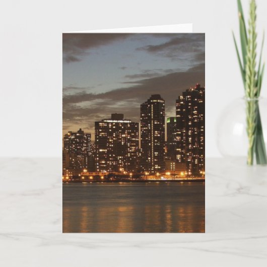 Manhattan Skycrapers bei Nacht Karte (Vorderseite)