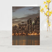 Manhattan Skycrapers bei Nacht Karte (Gelbe Blume)
