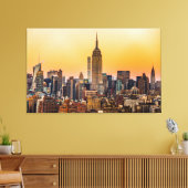 MANHATTAN SKYLINE AT SUNSET, NEW YORK, USA LEINWANDDRUCK (Insitu (Wohnzimmer))