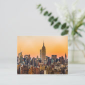MANHATTAN SKYLINE AT SUNSET, NEW YORK, USA POSTKARTE (Stehend Vorderseite)