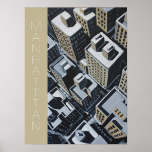 Manhattan-Skyline-Blöcke Poster