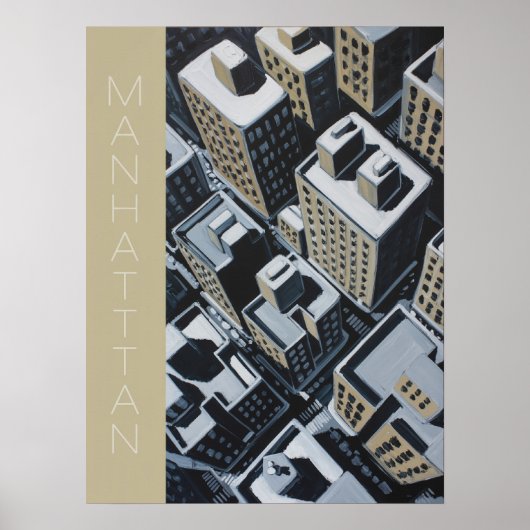 Manhattan-Skyline-Blöcke Poster (Vorne)