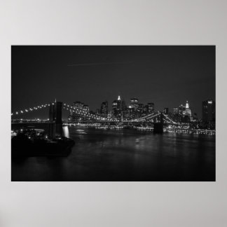 Manhattan Skyline II B&W Poster