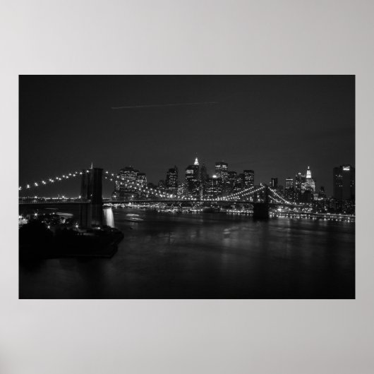 Manhattan Skyline II B&W Poster (Vorne)