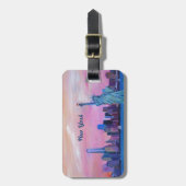 Manhattan-Skyline mit Freiheitsstatuen Gepäckanhänger (Vorderseite vertikal)