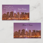 Manhattan-Skyline nachts, New York City Visitenkarte (Vorne/Hinten)