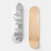 Manhattan-Skyline nachts Skateboard (Vorderseite)