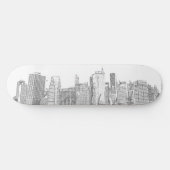 Manhattan-Skyline nachts Skateboard (Horizontal)