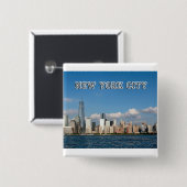 Manhattan Skyline New York City USA Button (Vorne & Hinten)