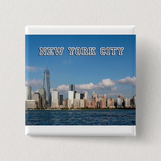 Manhattan Skyline New York City USA Button (Vorderseite)