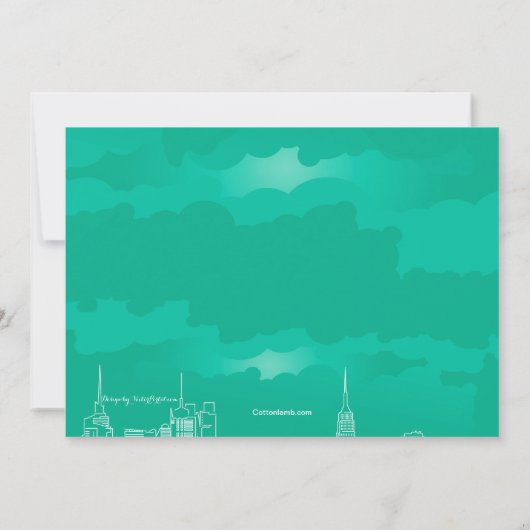 Manhattan Skyline Probe Dinner Einladung (Rückseite)