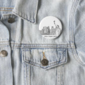 Manhattan-Skyline und das Freiheitsstatue Button (Beispiel)