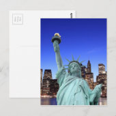 Manhattan Skyline und Die Freiheitsstatue Postkarte (Vorne/Hinten)