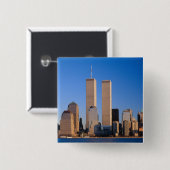 Manhattan Skyline und Hudson River, New York, 2 Button (Vorne & Hinten)