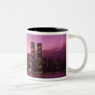 Manhattan Skyline und Hudson River, New York, Zweifarbige Tasse