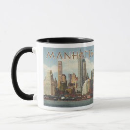 Manhattan Skyline Vintag New York Tasse