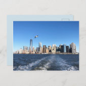 Manhattan Skyline von Ferry, New York City Postkarte (Vorne/Hinten)