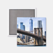 Manhattan, Stadtbild mit Wolkenkratzern Magnet (Vorderseite/Rückseite)