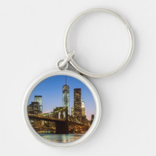 Manhattan und Brooklyn-Brücke an der Dämmerung Schlüsselanhänger