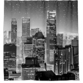 Manhattan Unter den Sternen in Schwarz und Weiß Duschvorhang (Vorderseite)