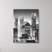 Manhattan Unter den Sternen in Schwarz und Weiß Leinwanddruck (Vorderseite)