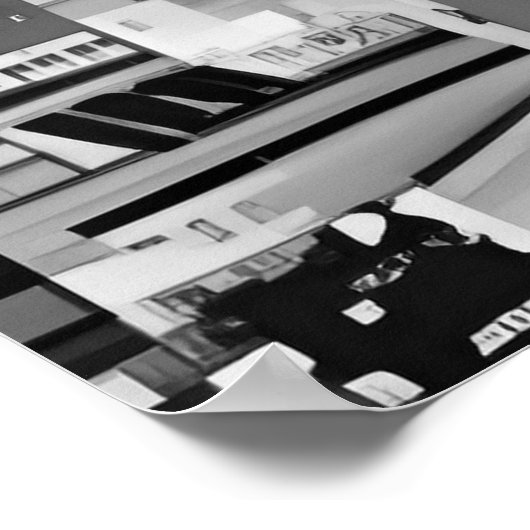 Manhattan Unter den Sternen in Schwarz und Weiß Poster (Ecke)