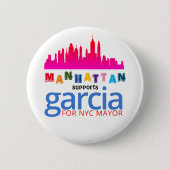 Manhattan unterstützt Kathryn Garcia für NYC Mayor Button (Vorderseite)