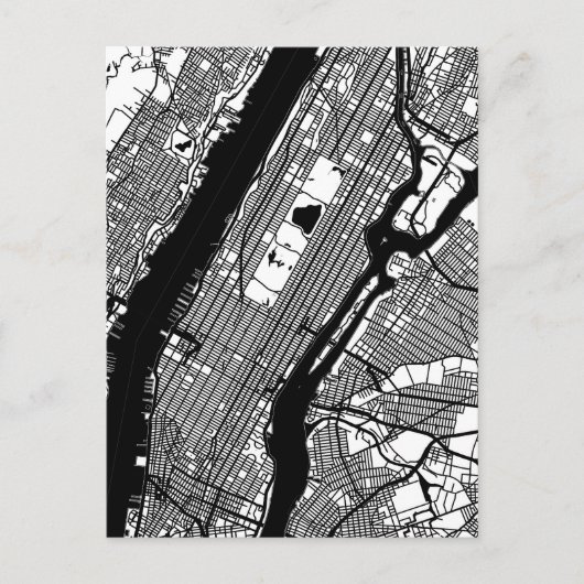 Manhattan USA Stadtplan Postkarte (Vorderseite)