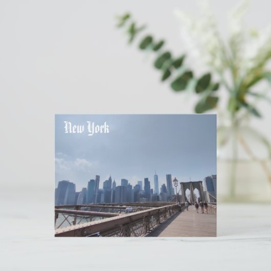 Manhattan View from Brooklyn postcard New York Postkarte (Stehend Vorderseite)