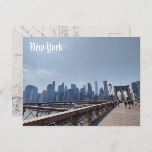 Manhattan View from Brooklyn postcard New York Postkarte (Vorne/Hinten)