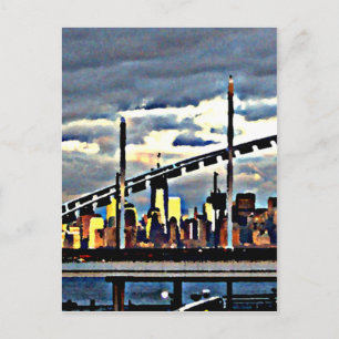 Manhattan von Staten Island CricketDiane Stuff Postkarte