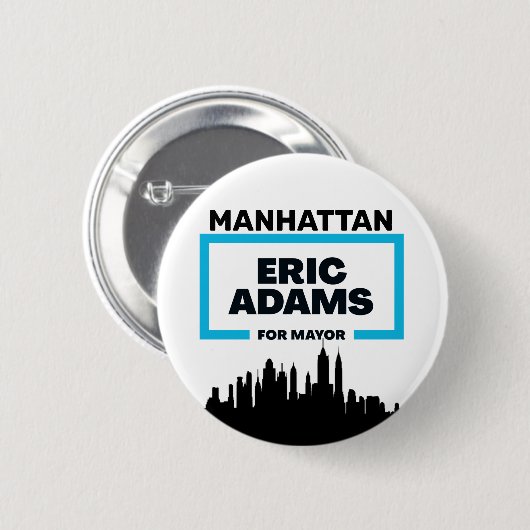 Manhattan will Eric Adams für NYC Mayor Button (Vorne & Hinten)