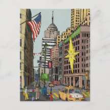 Manhattan Winter New York Weihnachts-Illustration