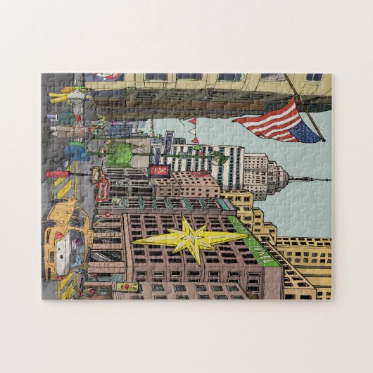 Manhattan Winter New York Weihnachts-Illustration Puzzle (Horizontal)