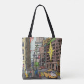 Manhattan Winter New York Weihnachts-Illustration Tasche (Rückseite)