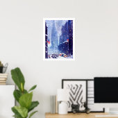 Manhattan Winter Scene Malerei. Fine Art Print Poster (Heimbüro)
