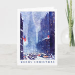 Manhattan Winter Szene. Weihnachten<br><div class="desc">Frohe Weihnachten. Personalisierte Kunstgrüßkarte mit Manhattan Winter Scene Malerei (nach Typ Carleton Wiggins). Matching Karten,  Favoriten und Geschenke in der Weihnachts- und Neujahrskategorie / Fine Art Kategorie unseres Stores.</div>