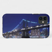 Manhattanbrücke und - Skyline nachts Case-Mate iPhone Hülle (Rückseite (Horizontal))