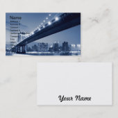 Manhattanbrücke und -Skyline nachts, NYC Visitenkarte (Vorne/Hinten)